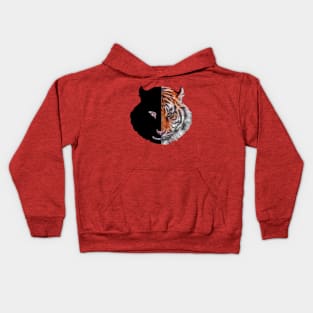 Yin and Yang Tiger Kids Hoodie